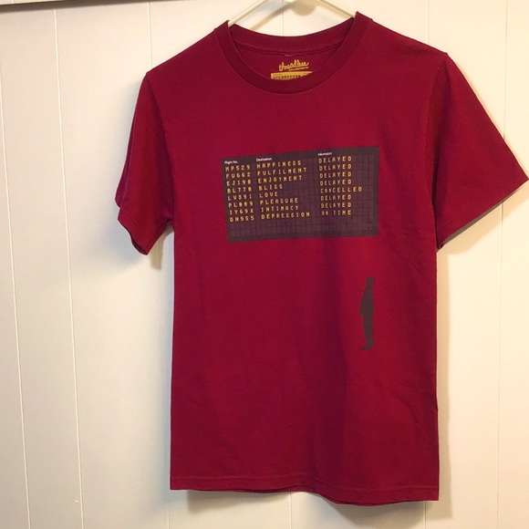 Tshirt depression funny guys small tags cut out  humorous flights feels delayed - Picture 2 of 6